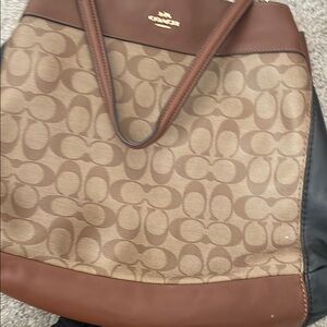 Coach Signature Tote Bag - Brown and Black